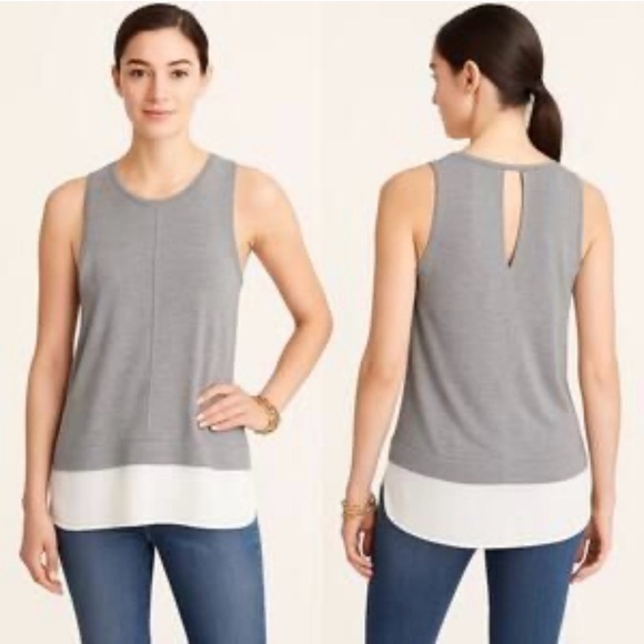 J. Crew Tops - J. Crew Gray and White Sleeveless Tank Top